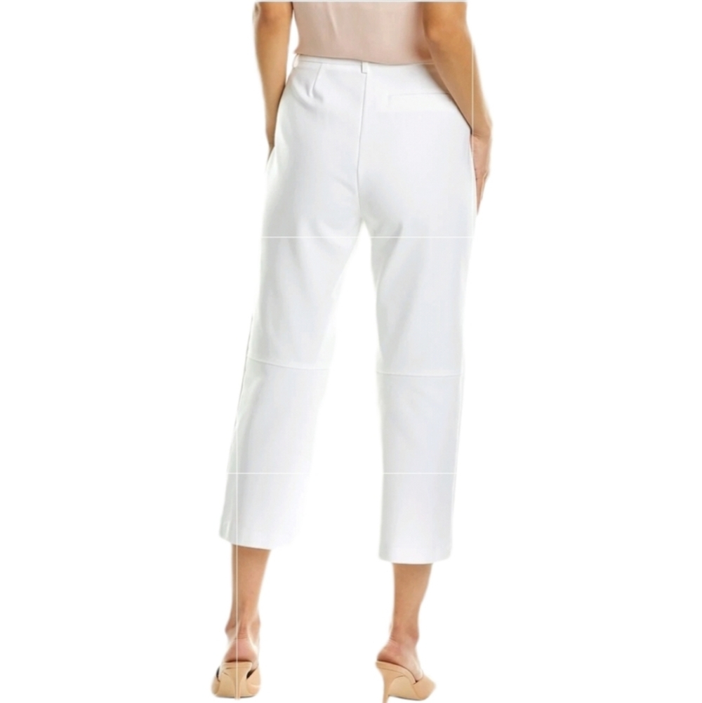 DREW White Crop Pants Claire Sleek High Rise Luxury Womens Summer Cotton Anthro - Picture 11 of 13